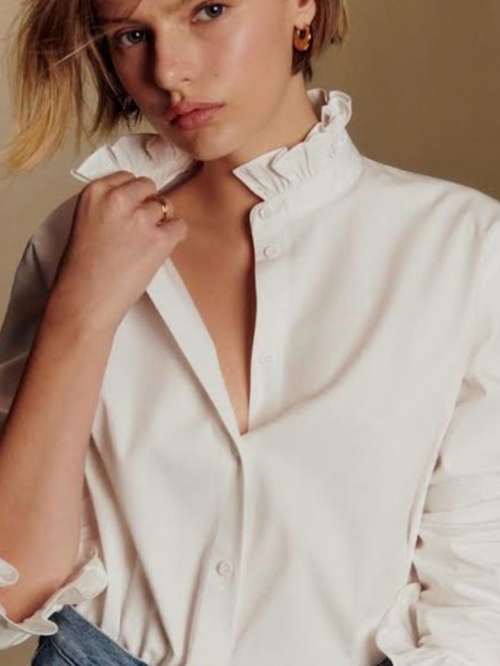 Sezane Erine Shirt in Ecru